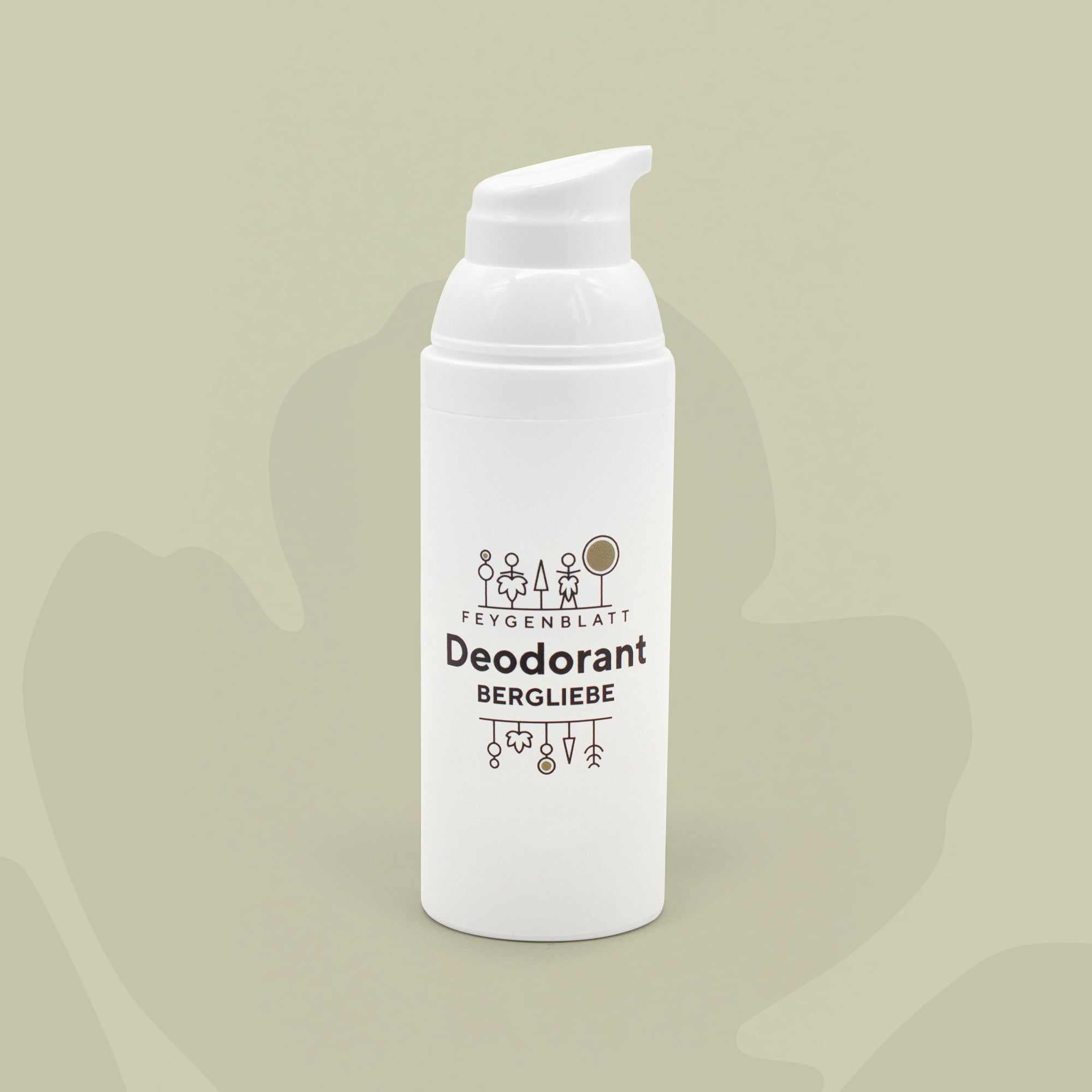 NEU Deodorant BERGLIEBE - Feygenblatt - Weißer Pumpspender mit naturkosmetischem, handgemachtem, aluminiumfreiem und regionalem Deodorant BERGLIEBE, hochwertig.