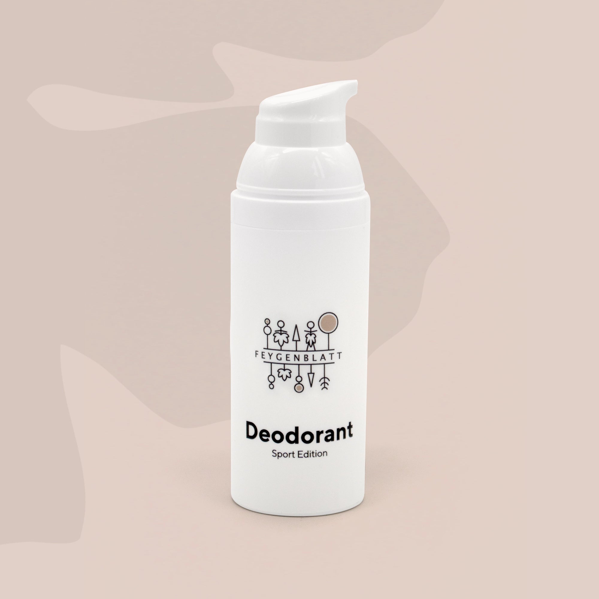 Deodorant HERB - Feygenblatt - Weißes 50g Deodorant Sport Edition mit Naturkosmetik-Logo, hochwertig, aluminiumfrei, handgemacht, regional.