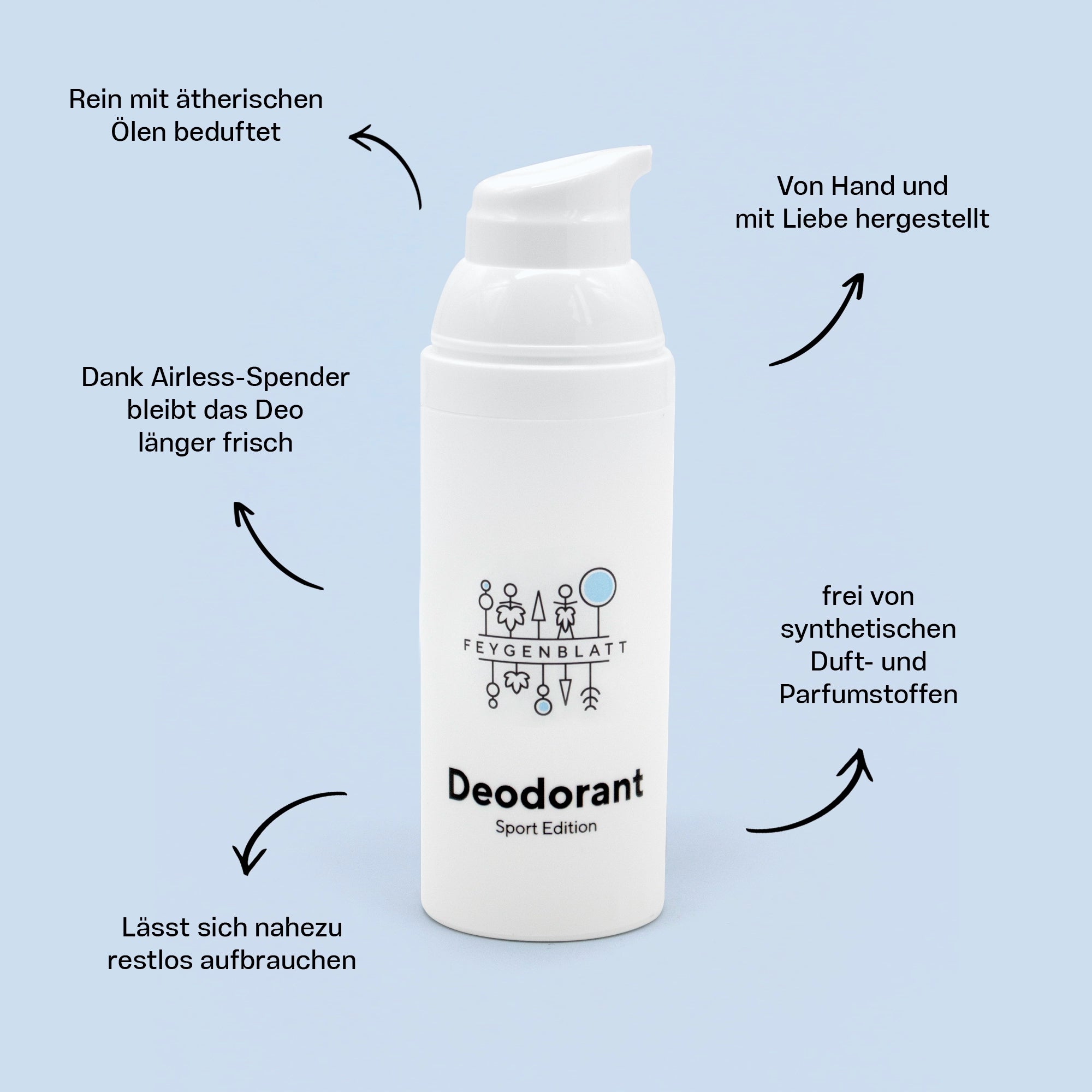 Deodorant MILD - Feygenblatt - Weißer Deodorant-Spender 50g mit handgemachter, aluminiumfreier Naturkosmetik aus regionaler, hochwertiger Herstellung.